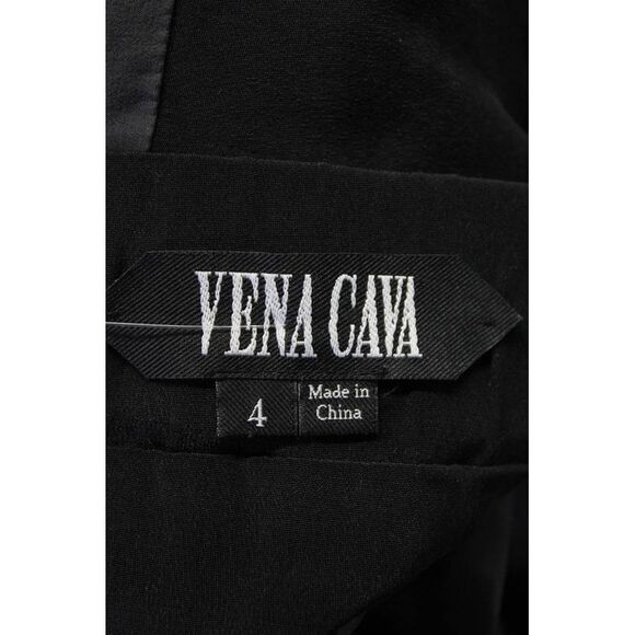 Vena Cava Women Metallic Jacquard Mini Sleeveless Sheath Dress Black Gold Size 4 - Picture 4 of 4